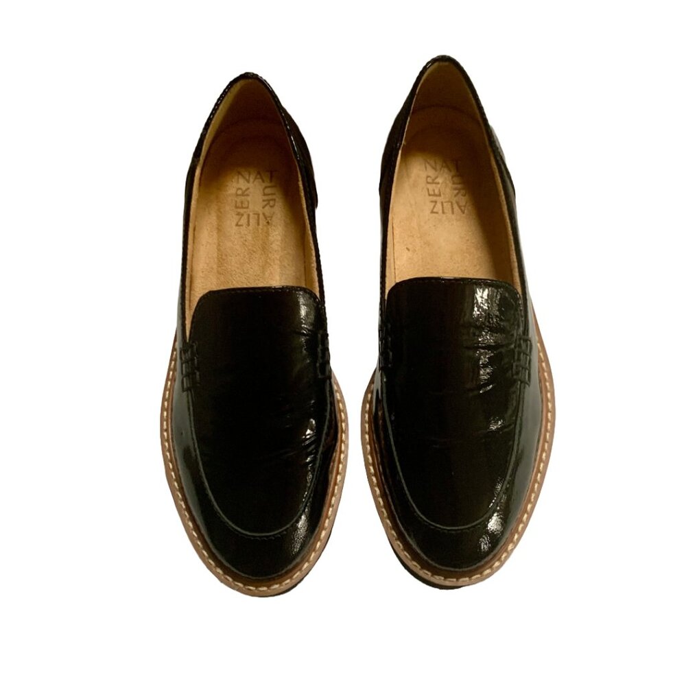 NWOB NATURALIZER Women's Andie Black Patent Leather Platform Slip-on Loafers 5.5 - Picture 2 of 6